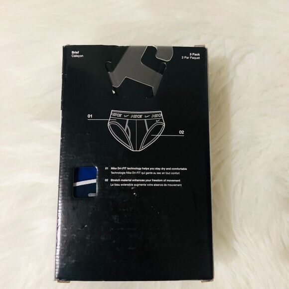 Men's Nike Dri-FIT Essential 3-Pack Breathable Stretch Briefs‎ Blue Size XXL NEW - Picture 5 of 5